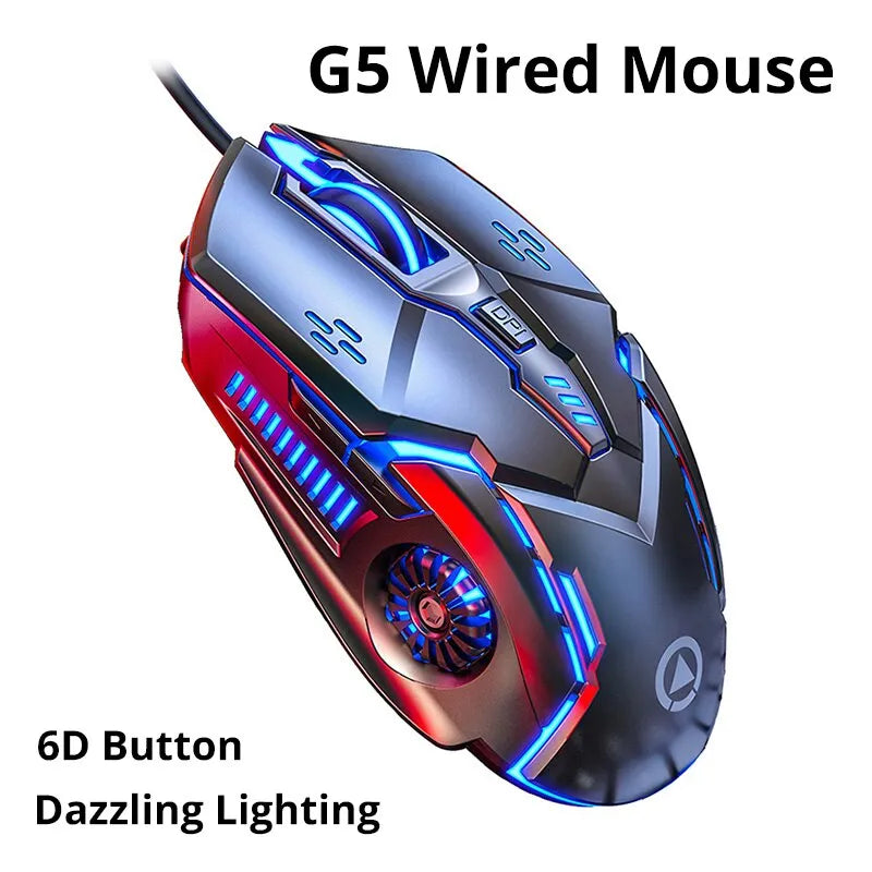 Mouse Silver Eagle G5 Óptico Com Led Rgb