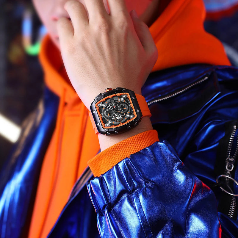 Relógio Masculino Curren Marca Original com Pulseira de Silicone